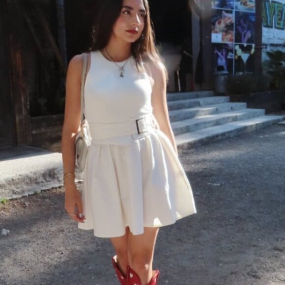 ZARA NWT COMBINATION TWILL BELTED DRESS - Picture 10 of 12